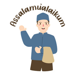 muslim greeting sticker word illustration design