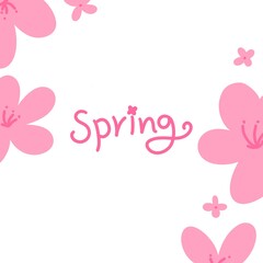입춘 봄 캘리그라피 벚꽃 배경(spring caligraphy blossom wallpaper)