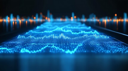 Abstract Digital Data Visualization Showing Stock Market Trends