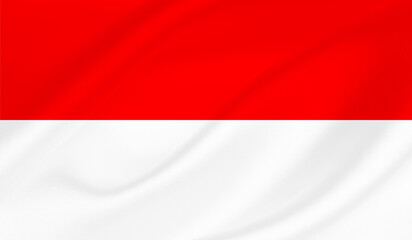 Obraz premium Realistic National Flag of Monaco