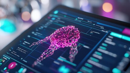 Digital transformation technology modernization concept. A close-up of a digital interface streamlining healthcare appointments and patient records