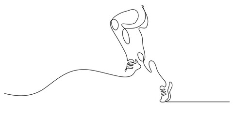 human running posture one line drawing continuous minimalist art