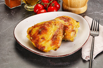 Roasted chicken thigh with spices