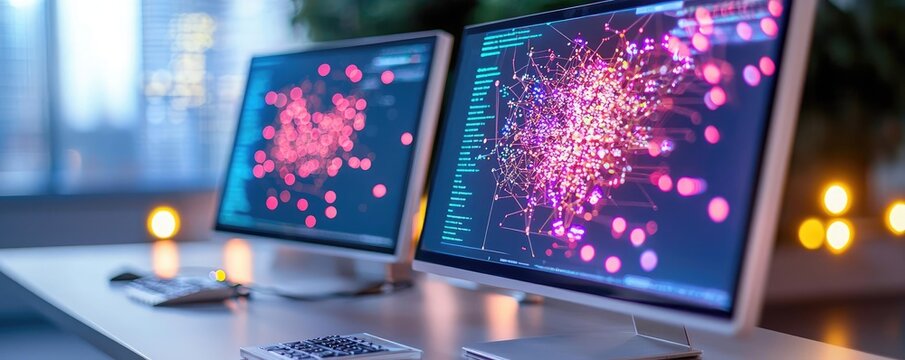 Digital transformation automation growth A high-tech control center monitoring automated processes for a smart city project
