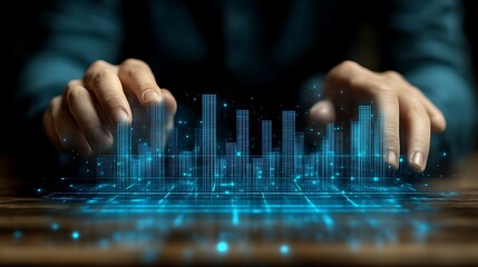 Hands Shaping a Digital Cityscape Model