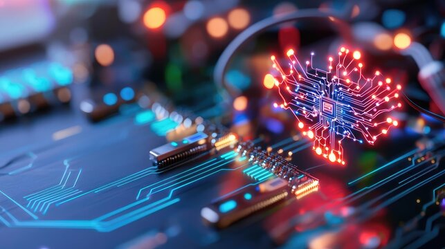 Digital transformation integration growth concept. A futuristic data center where integrated AI manages scaling infrastructure for growing digital demands