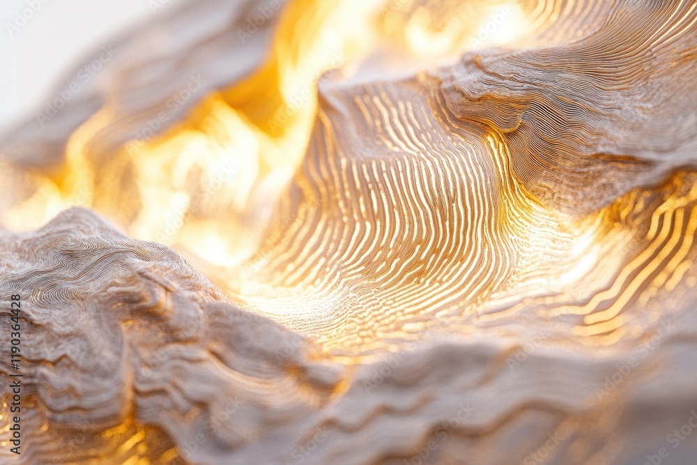 Poster illuminated textured surface reveals intricate patterns and orga
