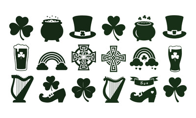 set of st patricks day icons