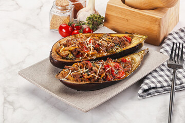 Baked eggplant with minced meat