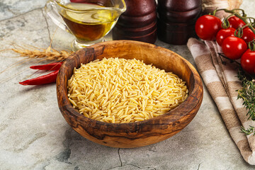 Italian raw dry pasta risoni