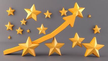 Fototapeta premium Graph with stars. Concept for achieving goals.