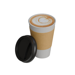 3d Render of coffee cup isolated