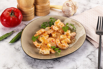 Stir fried prawn in sweet and sour sauce
