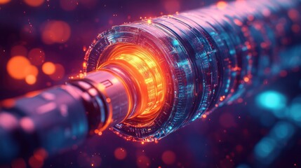 Futuristic glowing technology connector.