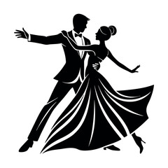 silhouette of a dancing couple