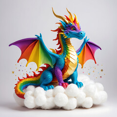 Obraz premium Celestial Radiance: The Vibrant Sky Dragon