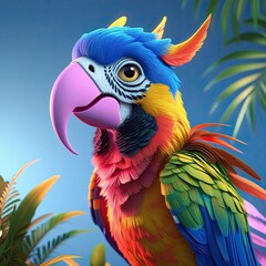 Obraz premium A parrot with the beak of a cat