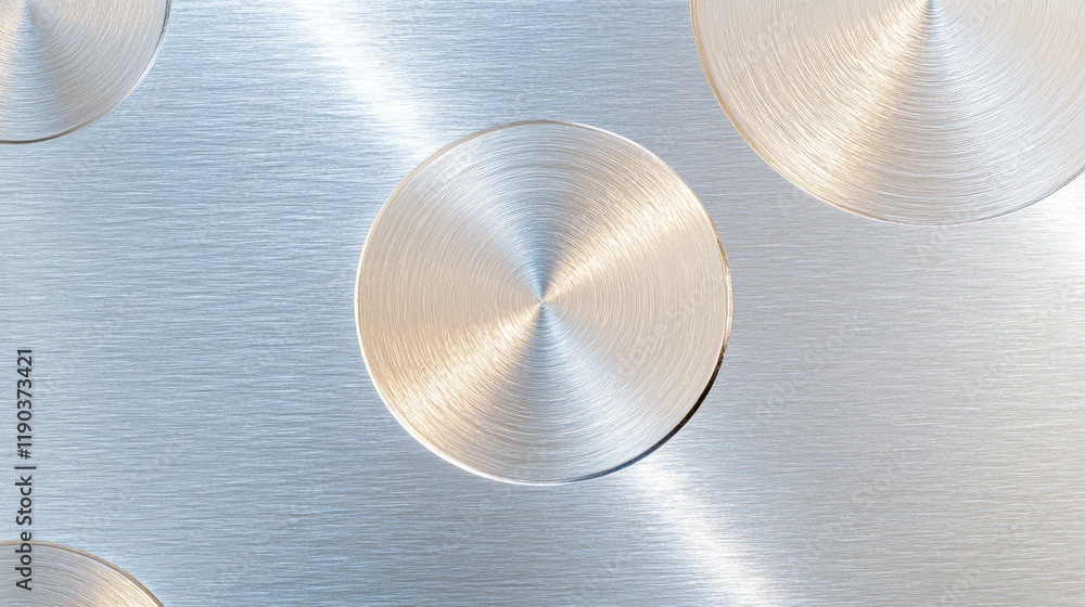 Poster detailed closeup of textured metallic surface with intricate circular patterns