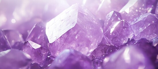 Fototapeta premium Close-up of sparkling purple amethyst crystals.