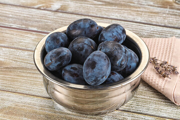 Fresh raw sweet juicy plum