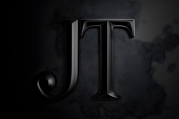 Minimalistic Black and White JT Logo Design Expressing Sophistication and Timeless Elegance