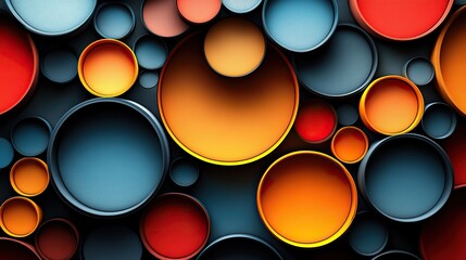 Abstract geometric circles interlock in a captivating design