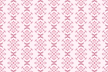 Seamless geometric fabric pixel pattern illustrations 