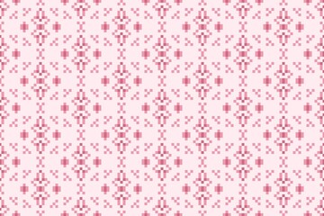 Seamless geometric fabric pixel pattern illustrations 