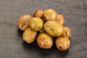 Raw fresh young baby potato
