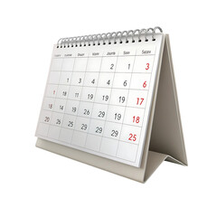 calendar isolated on white