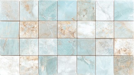 Elegant blue and white tile wall design for bathroom or kitchen backsplash classic pattern color scheme