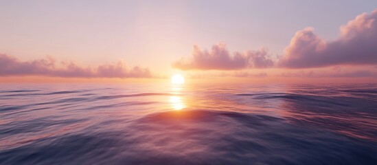 Fototapeta premium Serene sunset over calm ocean waters. (2)