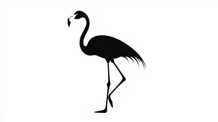 Elegant flamingo foraging in nature silhouette photography tranquil environment artistic view