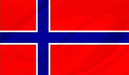 Fototapeta premium Realistic National Flag of Norway