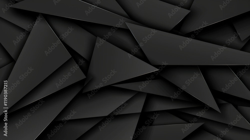 Poster a black and white image of a pattern of triangles
