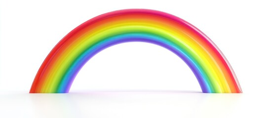 Colorful rainbow arc isolated on white background.