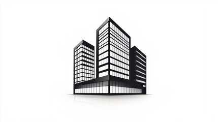 Obraz premium Modern office buildings in urban setting architectural design minimalist style high-rise view
