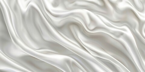 Obraz premium close up surface white clothes fabric crumpled wrinkle smooth ripple flow soft light tone moving canvas bright light reflection