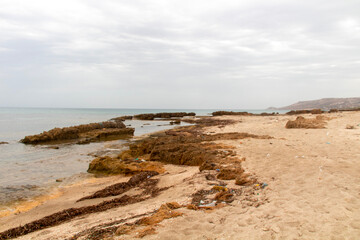 Beautiful day on the beach in Rimel, Bizerte, Tunisia