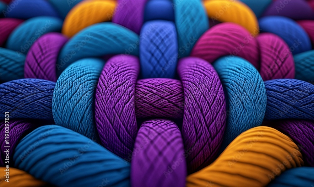 Poster vibrant paracord display, an array of colorful paracord strands arranged artistically, showcasing a 