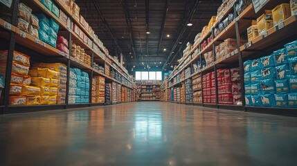 Grocery store aisle with various snacks.