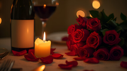 candles and roses