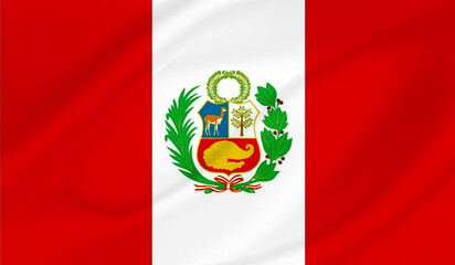 Realistic National Flag of Peru