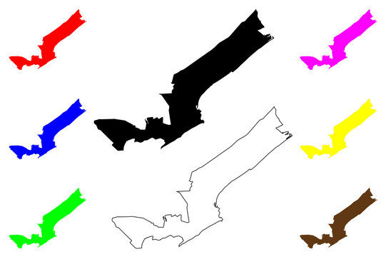 Macae city (Federative Republic of Brazil, Rio de Janeiro state) map vector illustration, scribble sketch Maca&eacute; map