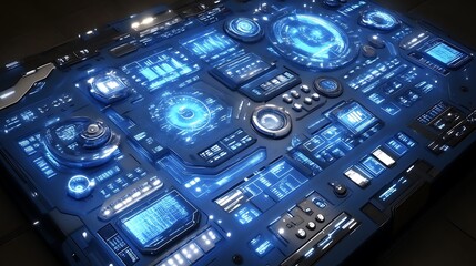 Fototapeta premium Futuristic Technology Control Panel Interface Design