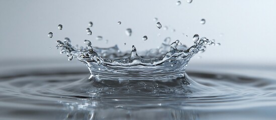 Water droplet impact creating a crown splash.