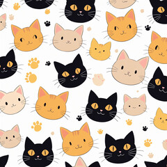 Fototapeta premium seamless pattern with cats