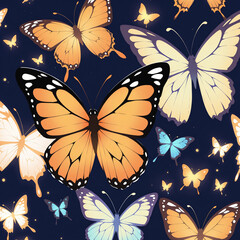 seamless pattern with butterflies