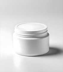 Blank white cosmetic and beauty product for body care, face or gel for beauty skin  isolated on a white background, beauty cream jar, blank template empty and clean jar with cap for cosmetic cream
