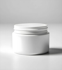 Blank white cosmetic and beauty product for body care, face or gel for beauty skin  isolated on a white background, beauty cream jar, blank template empty and clean jar with cap for cosmetic cream